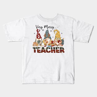 very merry teacher gnomes christmas Kids T-Shirt